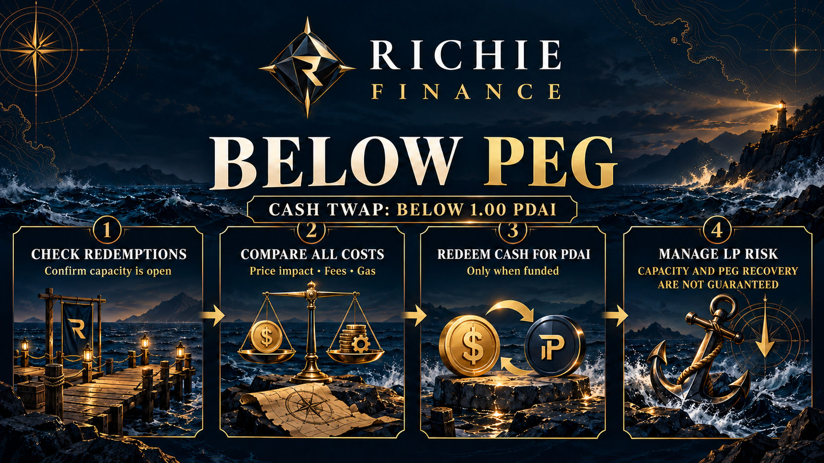 Below-peg yield strategy
